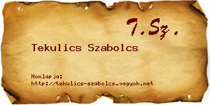 Tekulics Szabolcs névjegykártya