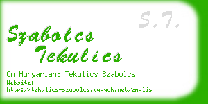 szabolcs tekulics business card